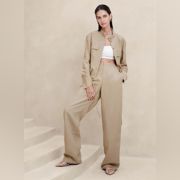 NWT! BANANA REPUBLIC ARCATA TENCEL-LINEN EASY PANT - SIZE SMALL